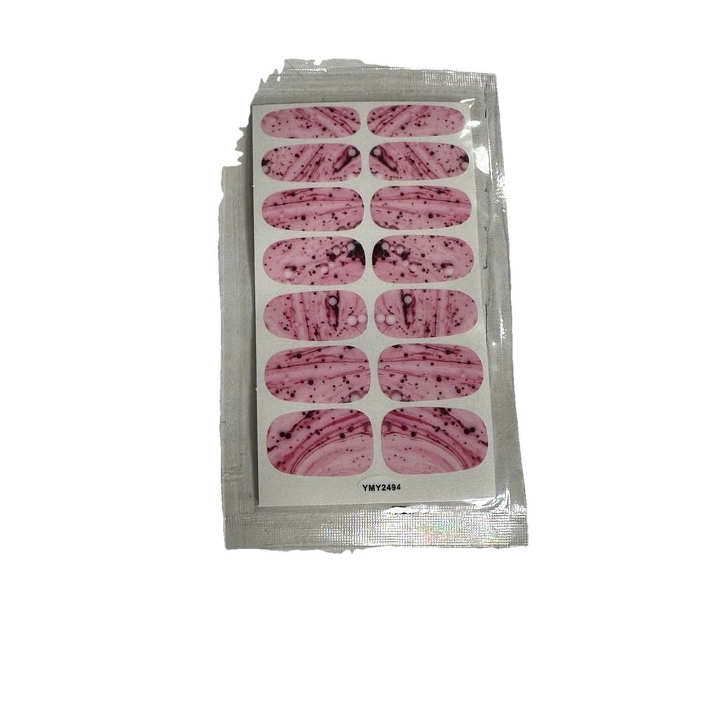 NEW nail art strips decals stickers PINK MARBLE ART